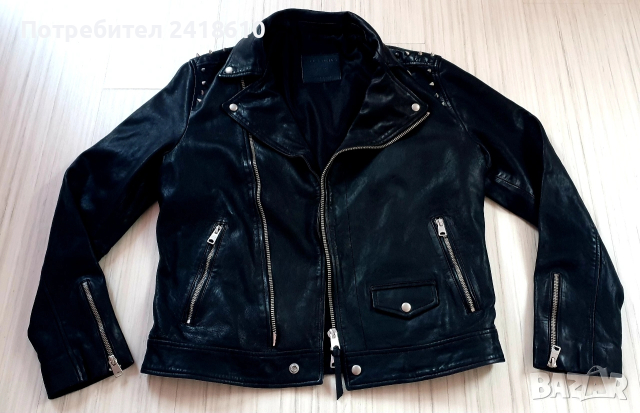 All Saints Crow Biker Leather Jacket Mens Size S ОРИГИНАЛ! Ест. кожа!