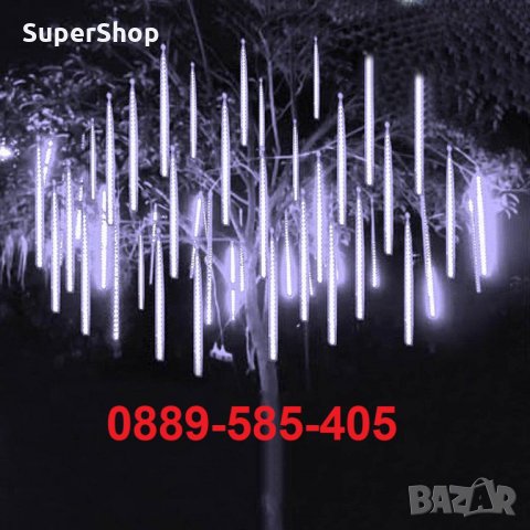 LED Коледна Украса Пура Светещ Сняг Висулка Бяла лампа пури, снимка 4 - Лед осветление - 34997702