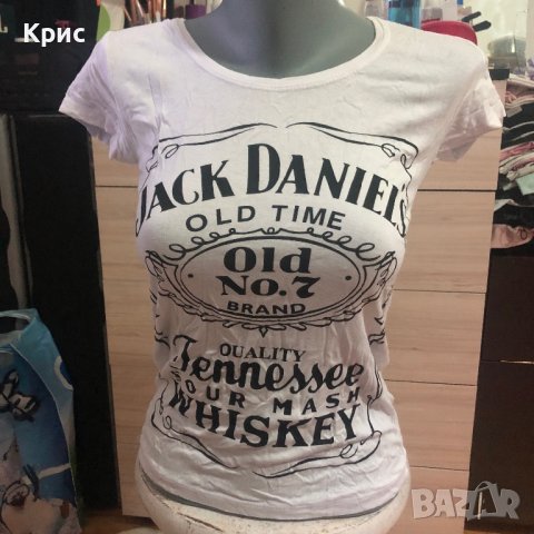 Бяла тениска JACK DANIELS, снимка 1 - Тениски - 42806082