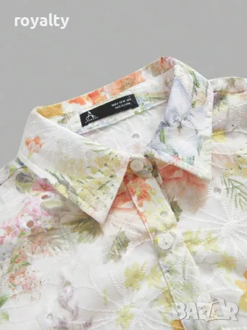 Елегантен комплект с флорални бродерии от тъкан плат 🍋🥥, снимка 14 - Комплекти - 49207328