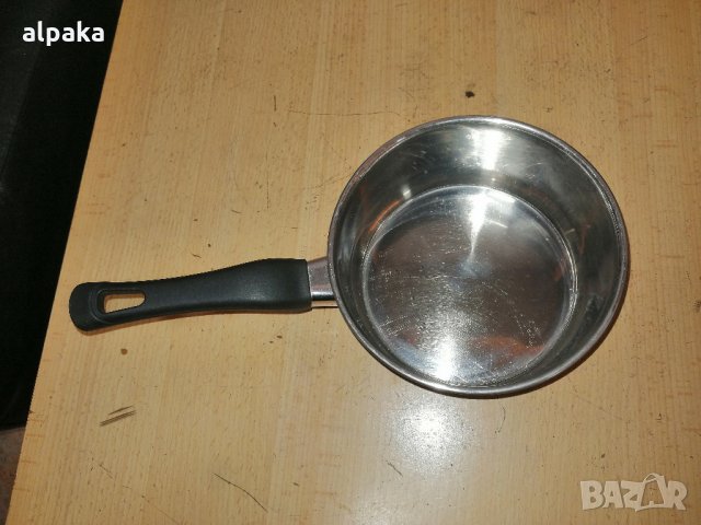 Продавам касерола с дръжка алпака,двойно дъно, 17/8см, снимка 3 - Съдове за готвене - 35272732