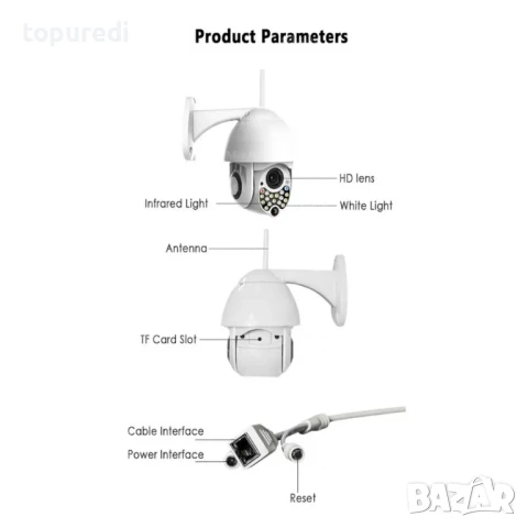 БЕЗЖИЧНА WIFI КАМЕРА, 17 LED ДИОДА, снимка 9 - IP камери - 50723662