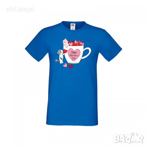 Мъжка тениска Свети Валентин Happy Valentines Day Cats On Mug, снимка 2 - Тениски - 35649862