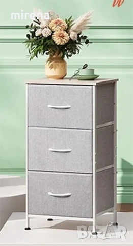WLIVE Минималистично нощно шкафче с 3 чекмеджета и плат, снимка 2 - Шкафове - 53298761