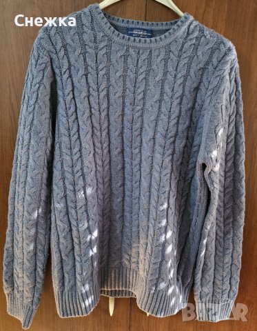 Син мъжки пуловер, снимка 1 - Пуловери - 42862175
