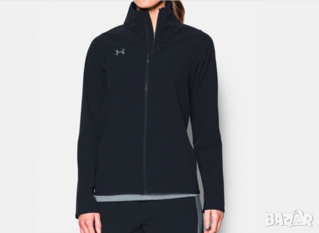 тънко водоустойчево горнище Under Armour Black UA Squad Woven Jacket
