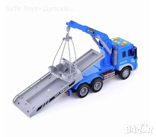 Детски камион с кран и пътна помощ, снимка 5 - Коли, камиони, мотори, писти - 50020643