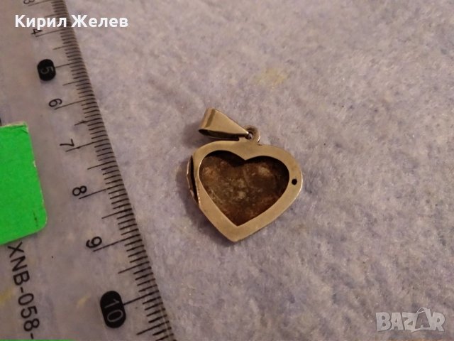 СРЕБЪРНО АРТ ДЕКО СЪРЧИЦЕ СРЕБРО 925 ПРЕКРАСЕН РОМАНТИЧЕН АРТ МЕДАЛЬОН ПЕНДАНТ 34406, снимка 4 - Колиета, медальони, синджири - 39376003