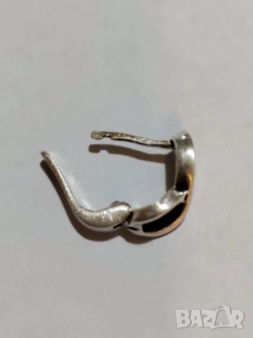 Сребърна обица безкрайност, снимка 3 - Обеци - 52660089