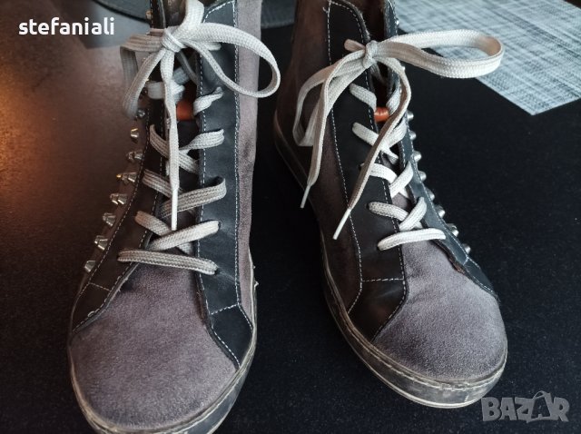 Сиви боти естествена кожа, снимка 2 - Дамски боти - 38357329