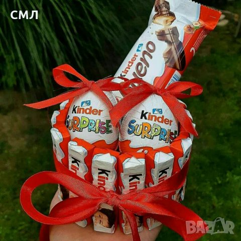 Кинде или Милкинис торта с лакомства, розички, снимка по поръчка, снимка 9 - Романтични подаръци - 31606628