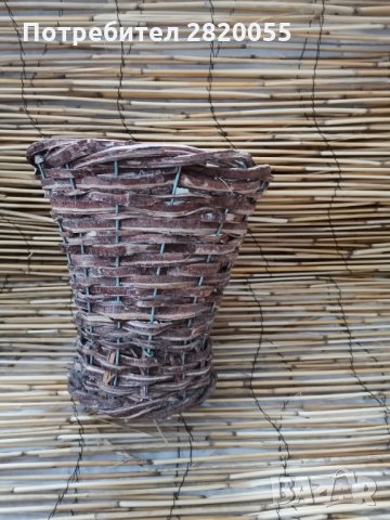 Плетена кошничка, кашпа, снимка 2 - Декорация за дома - 30249989
