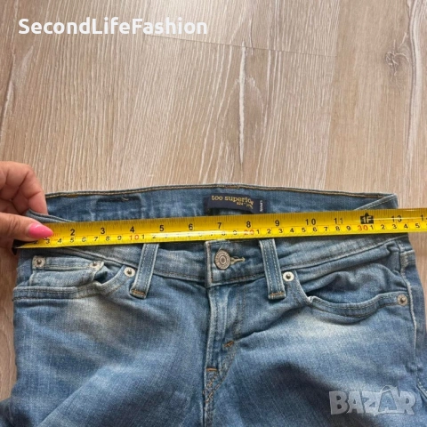 Дамски дънки Levis 524 Too Superlow, W26 L30, сини, тесни, размер 0, снимка 5 - Дънки - 53106619