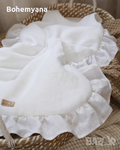 Babyly ленено чувалче 70 см 2 тог – бяло, снимка 5 - Спални чували за бебета и деца - 44763884