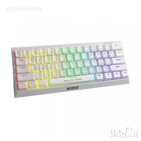Клавиатура Геймърска USB Marvo KG962WH Бяла Механична с RGB подсветка , снимка 3 - Клавиатури и мишки - 36781424