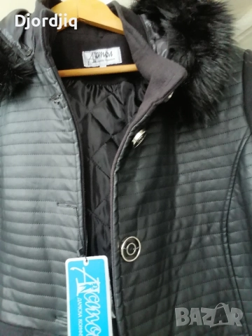 НОВО черно палто ХХЛ, снимка 2 - Палта, манта - 52318609