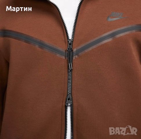 Мъжки комплект Nike Tech Fleece Brown - размер S, снимка 3 - Спортни дрехи, екипи - 42721175