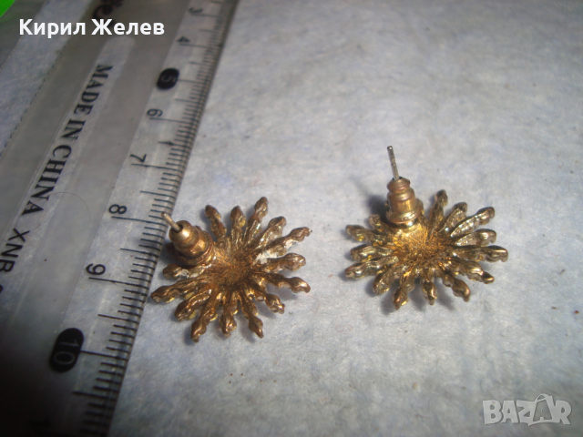 КРАСИВИ ЗЛАТИСТИ ИСКРЯЩИ ЦИРКОНЕНИ ФЕШЪН АРТ ОБЕЧКИ - СНЕЖИНКИ 4203, снимка 7 - Обеци - 36466354