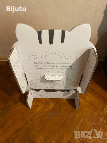 Платнена къщичка сгъваема,килимче и картонен стол, снимка 6 - Други - 44554500