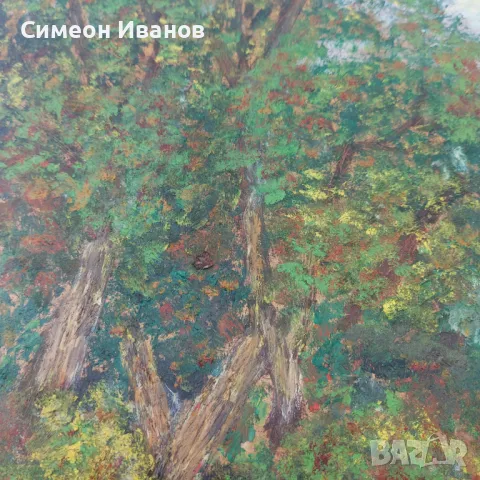 Интересна стара картина пейзаж  SG2007, снимка 4 - Картини - 47576196