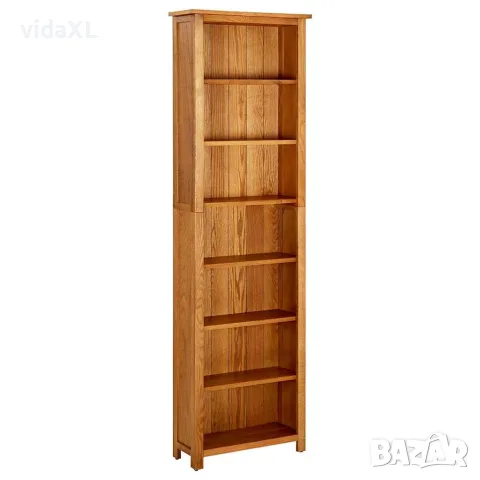 vidaXL Библиотека с 7 рафта, 60x22x200 см, дъбов масив
