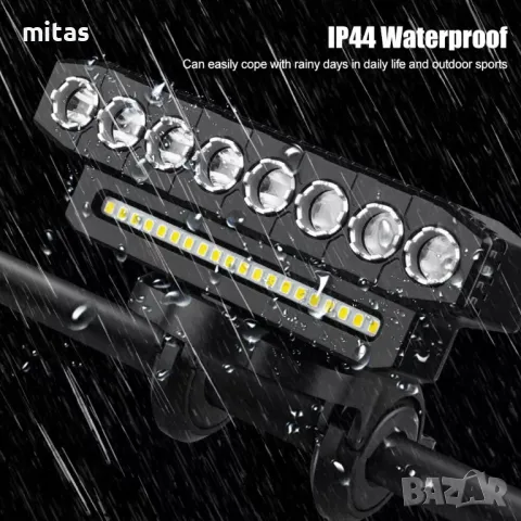 Ултра ярка 5 LED / 8 LED светлина за велосипед, Фар, Клаксон, Батерия, снимка 11 - Аксесоари за велосипеди - 47539794