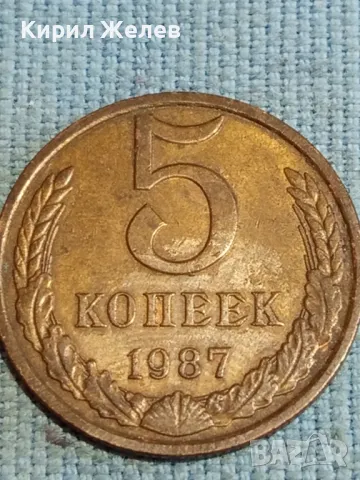 Стара монета 5 копейки 1987г. СССР рядка за КОЛЕКЦИЯ ДЕКОРАЦИЯ 39162, снимка 3 - Нумизматика и бонистика - 48218164