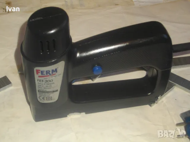 Комбиниран 6-14мм Скоби Пирони Холандски Дърводелски Тапицерски ТАКЕР FERM FET-200 ОТЛИЧЕН, снимка 10 - Други инструменти - 47457893