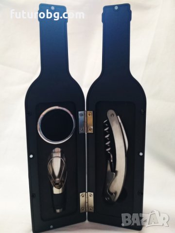 Комплект от 3 аксесоара за вино - във форма на бутилка., снимка 4 - Подаръци за мъже - 31787139