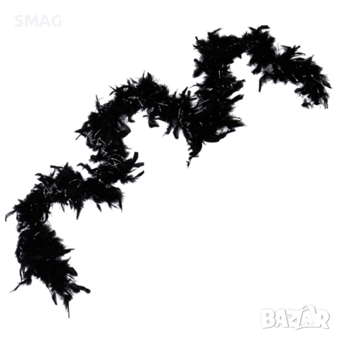 Хелоуин / Halloween карнавално боа с черни пера 180 см_1067192