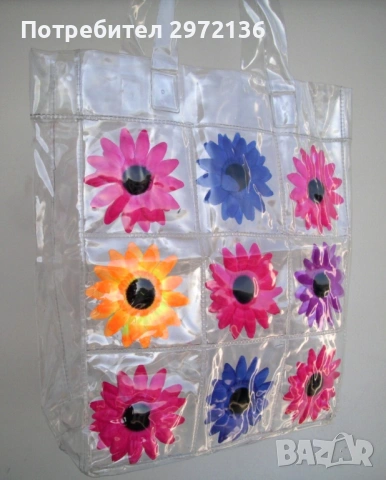 Плажна чанта с цветя