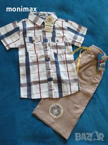 Лот панталон и риза 104  НОВИ, снимка 1