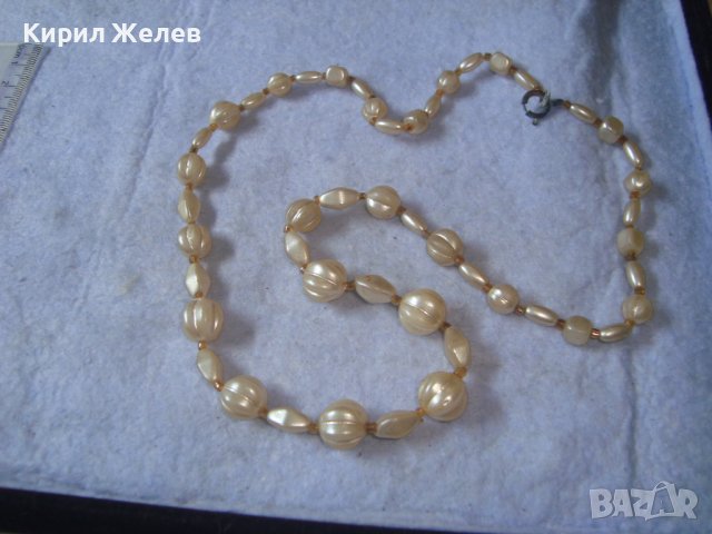 СТАРО ПЕРЛЕН ТИП РЕТРО КОЛИЕ АР НУВО СТИЛ ГЕРДАН ОГЪРЛИЦА 29091, снимка 4 - Антикварни и старинни предмети - 37657167