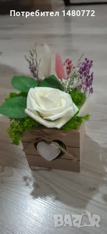 Дървени кашпи с цветя и скандинавски мъх , снимка 7 - Декорация за дома - 48523781