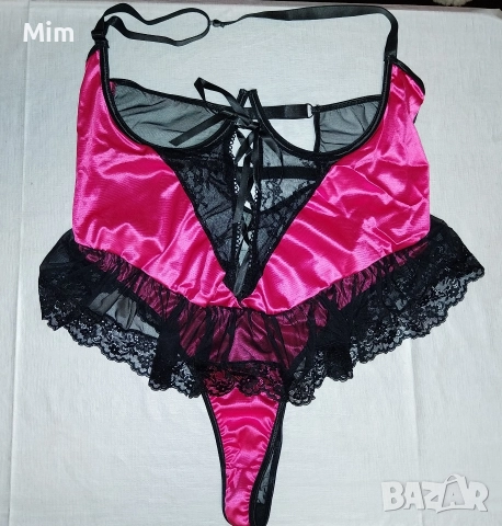3XL Еротично боди от сатен и дантела , снимка 7 - Бельо - 52634564