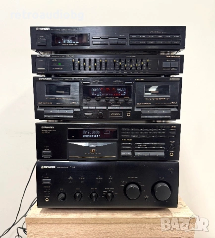 🔊Ретро аудио система сет PIONEER - усилвател, CD, дек, еквалайзер, тунер, опция грамофон и колони
