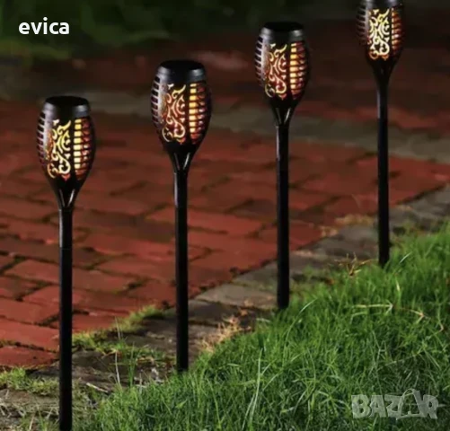 Соларна лампа тип пламък – комплект от 6 бр., снимка 3 - Соларни лампи - 51348473