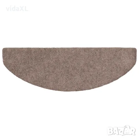 vidaXL Изтривалки за стълби, самозалепващи се, 15 бр., 65x21x4 см, светлокафяви, полукръгли, големи, снимка 5 - Изтривалки - 56145987