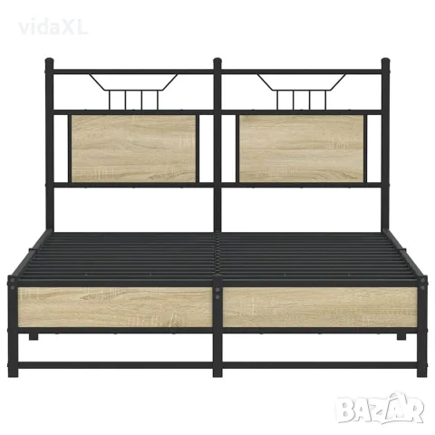 vidaXL Рамка за легло без матрак сонома дъб 120x200 см инженерно дърво, снимка 6 - Спални и легла - 56147573