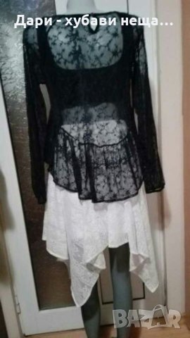 Пола и блуза/топ,от дантела👗👕🍀S,M👗👕🍀арт.3002, снимка 5 - Комплекти - 33716373