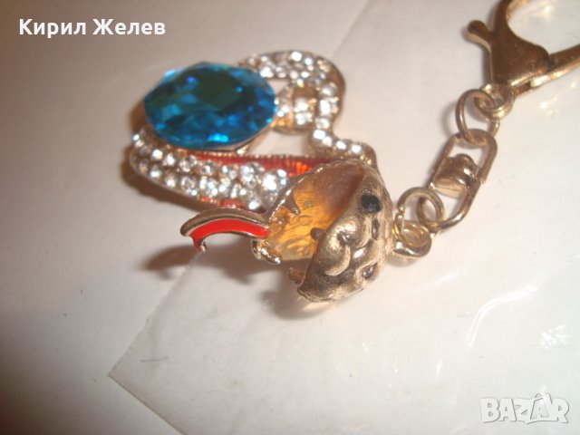 СКЪПОЦЕНЕН КЛЮЧОДЪРЖАТЕЛ КОБРА БРОНЗ ЕМАЙЛ КАМЪНИ и КРИСТАЛИ ПОЗЛАТЕН 14287, снимка 3 - Колекции - 30410893
