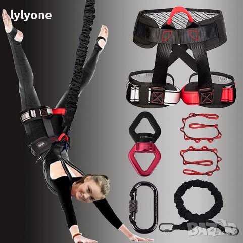  Комплект Бънджи фитнес ластици за Бънджи флай * Въздушни танци * Акробатика * С Аксесоари * Нови, снимка 2 - Фитнес уреди - 37152613