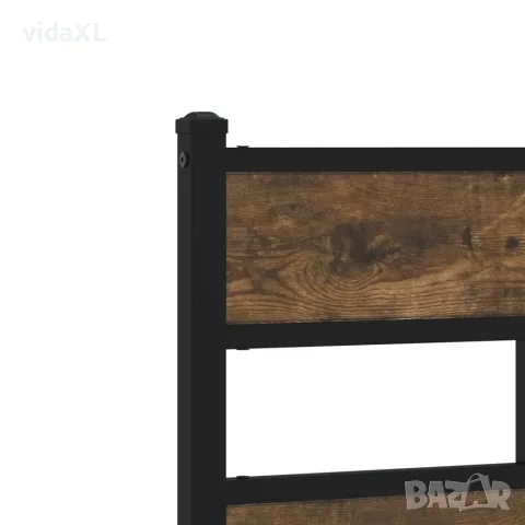 vidaXL Метална рамка за легло, без матрак, опушен дъб, 140x200 см, снимка 8 - Спални и легла - 56147468