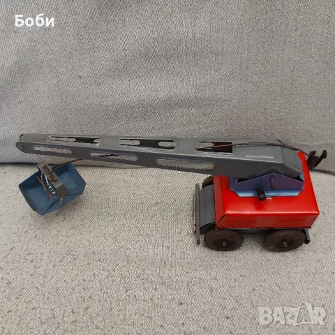 Стара Рядка Българска Ламаринена Играчка Металик Разград  Кран, снимка 3 - Колекции - 48715922
