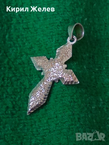 Старо сребърно кръстче 37685, снимка 4 - Колиета, медальони, синджири - 52358736