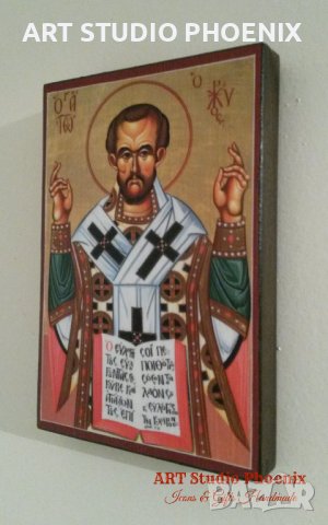 Икона на Свети Йоан Златоуст icona Sveti Ioan Zlatoust, снимка 3 - Картини - 13559840