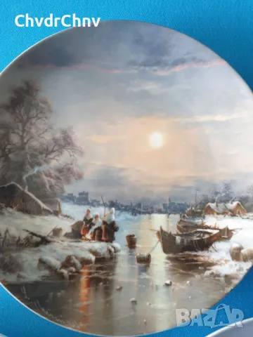 5бр Furstenberg Бавария/немска колекционерска декоративна порцеланова чиния-картина/пейзажи, снимка 3 - Картини - 48118474