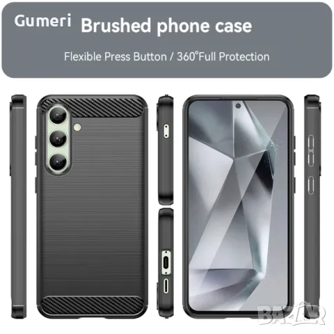 Samsung Galaxy S24 FE Противоударен Силиконов Гръб Карбон Шарк, снимка 9 - Калъфи, кейсове - 47694738