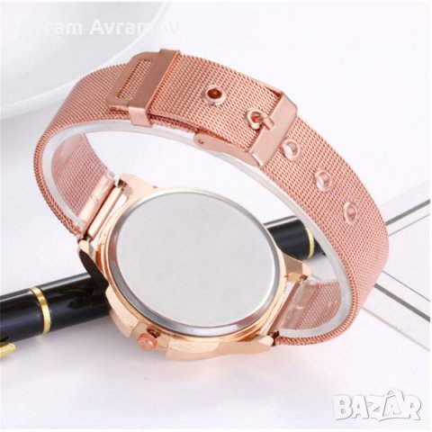 Дамски часовник с кристали-метална верижка., снимка 5 - Дамски - 29648483