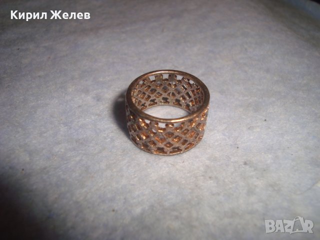 СТИЛЕН АЖУРЕН ПОЗЛАТЕН АРТ МОДЕН ПРЪСТЕН ТИП ХАЛКА 27580, снимка 4 - Пръстени - 37514315
